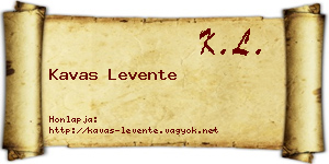 Kavas Levente névjegykártya